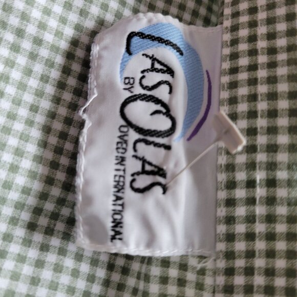 Las Olas Green Checkered Long Sleeve Cat Embroidered Shirt XL - Picture 4 of 10